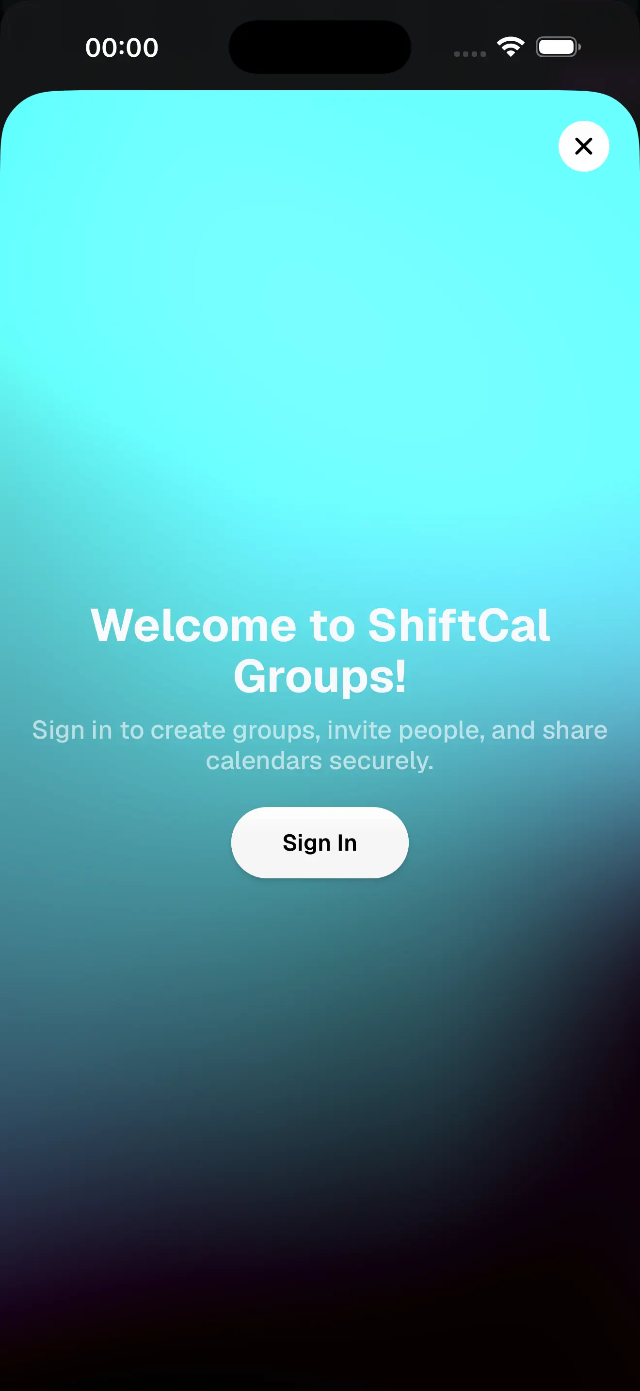 Groups screen