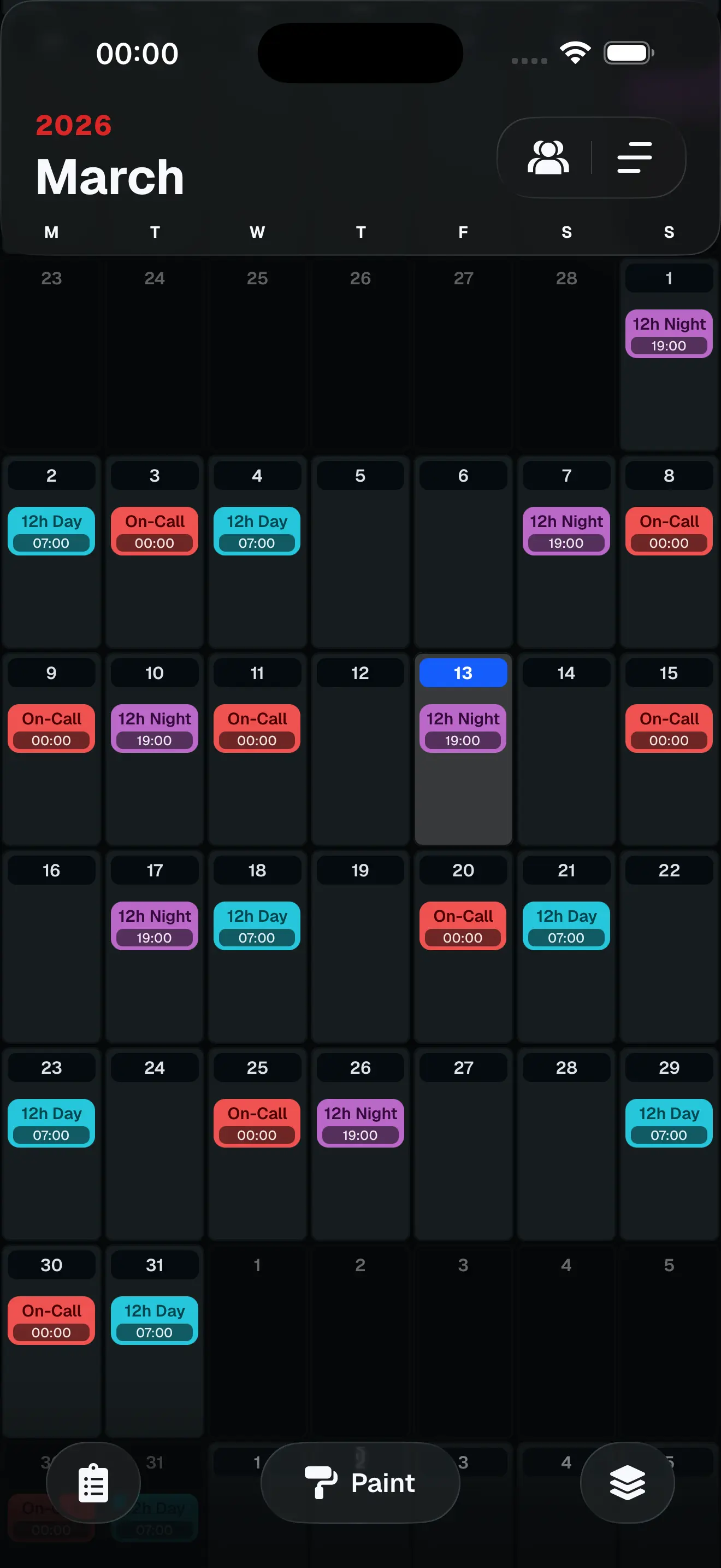 Home screen